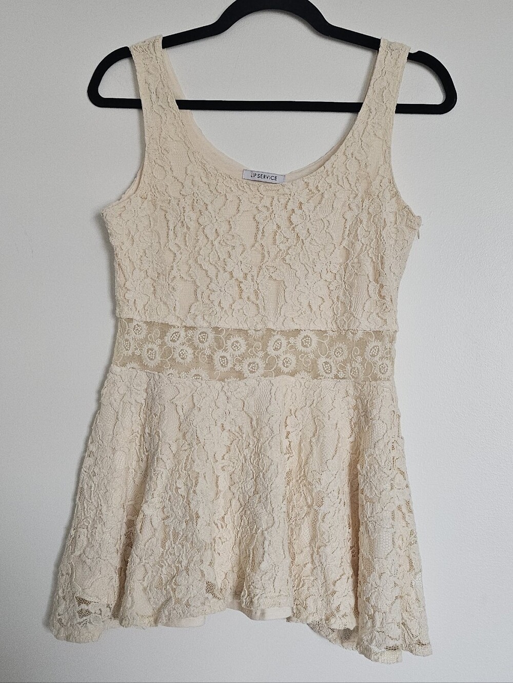 Lipservice Gyaru White Lace Peplum Tank Top